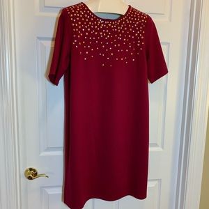 C Wonder NWT Ponte Knit Red Jeweled Dress Size 14